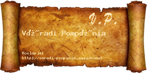 Váradi Pompónia névjegykártya