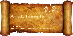 Váradi Pompónia névjegykártya